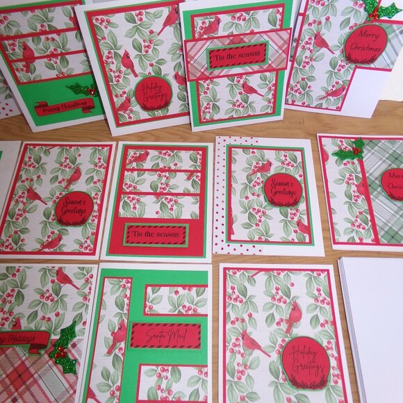 Set of 14 Cardinal Christmas Cards - Handmade - Picture 4 of 5